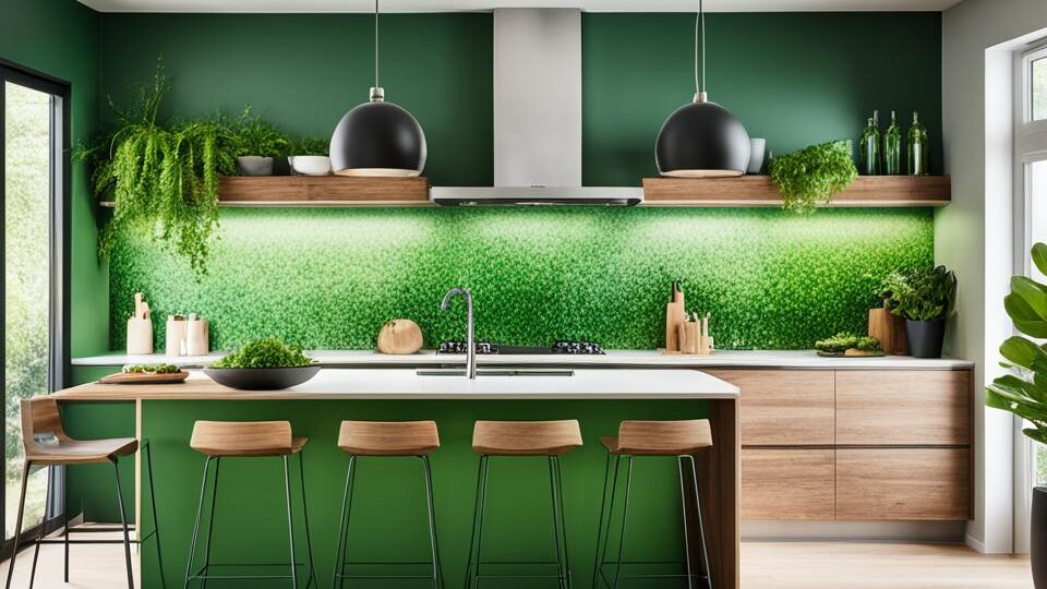 cucina verde moderna