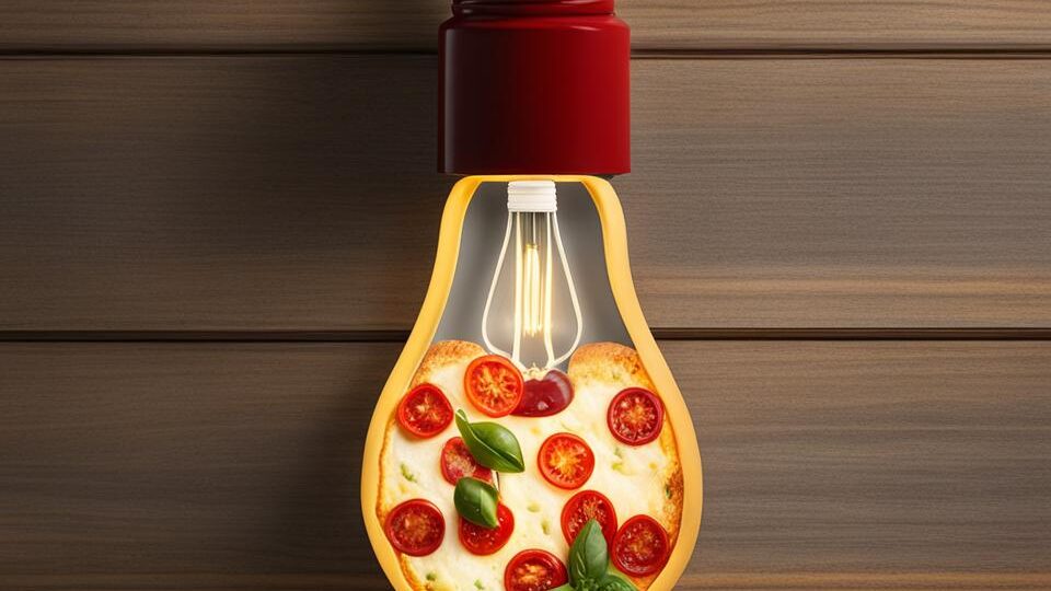 lampadina pizza e cucina